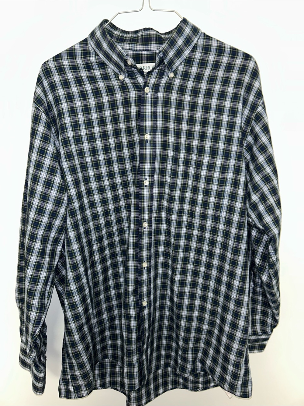 Arrowhead Broadstreet Men's Button-Down Plaid Shirt Made in USA Size 16.5